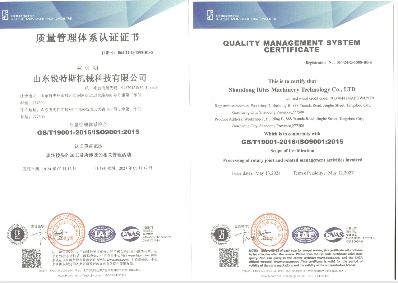 Ruitus ISO 9001:2015 Quality Management System Certificate